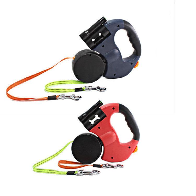The Ultimate Dual-Headed Pet Leash: Retractable, Rotatable, And Illuminated-4
