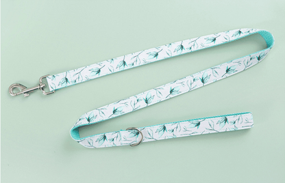 Tropical Leaf Bow Tie Dog Collar Leash Set-2