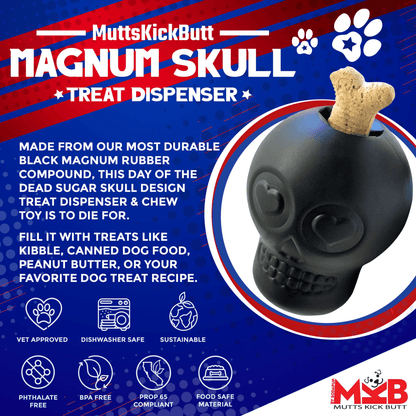 MKB Day of the Dead Sugar Skull Chew Toy & Treat Dispenser-4