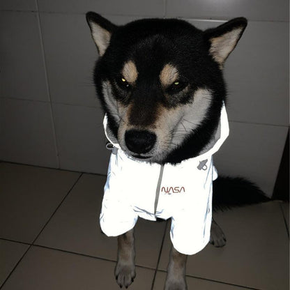 Tidestorm Reflective Space Suit Pet Raincoat-3