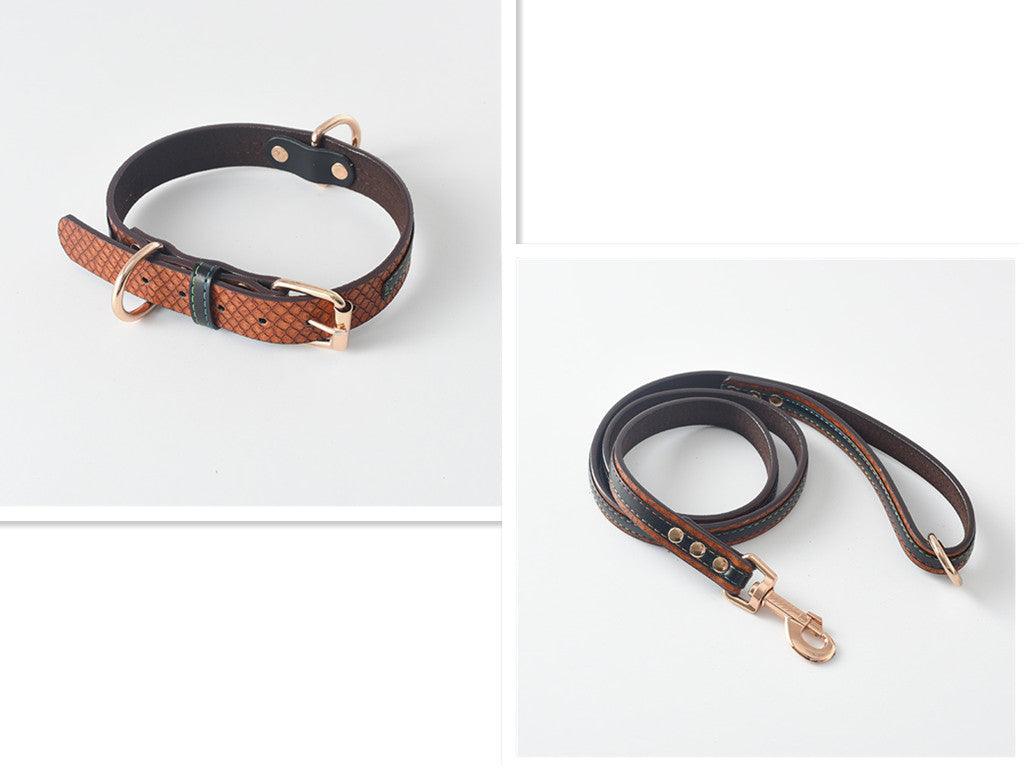 Ultimate Pet Walking Set: Stylish Pu Leash And Collar Combo-2