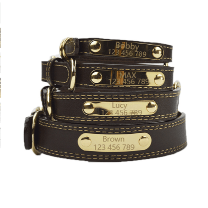 Personalized Pet Lettering Leather Dog Collar-4