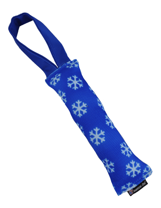 Snow Flake Durable 11" Fire Hose Dog Toy with Squeak and Float Features-0