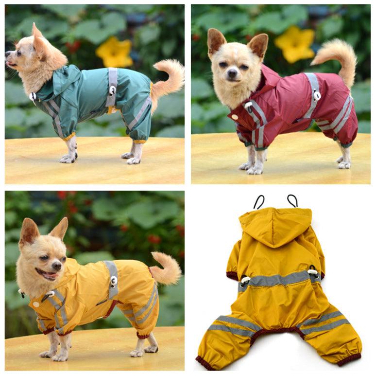 Waterproof Reflective Hoodie Dog Cat Raincoat - Keep Your Pet Dry And Stylish!-1