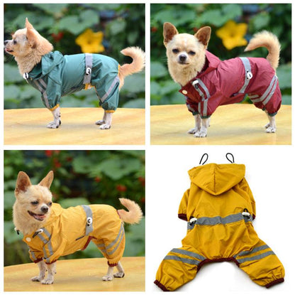 Waterproof Reflective Hoodie Dog Cat Raincoat - Keep Your Pet Dry And Stylish!-1