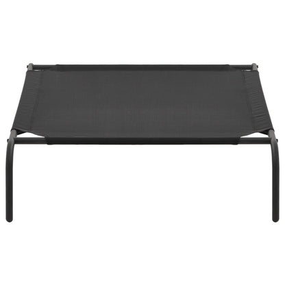 vidaXL Elevated Dog Bed Raised Dog Cot Puppy Sleeping Bed Black Textilene-2