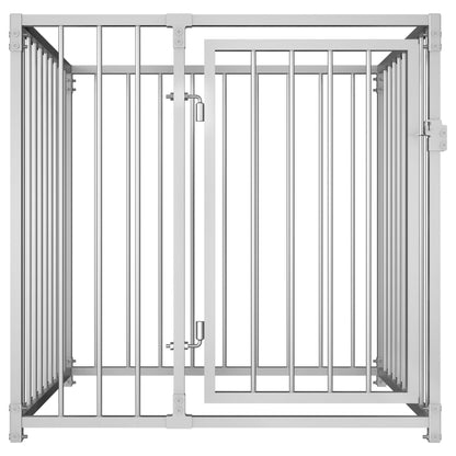 vidaXL Outdoor Dog Kennel Large Dog Crate Dog Cage Playpen Galvanized Steel-0
