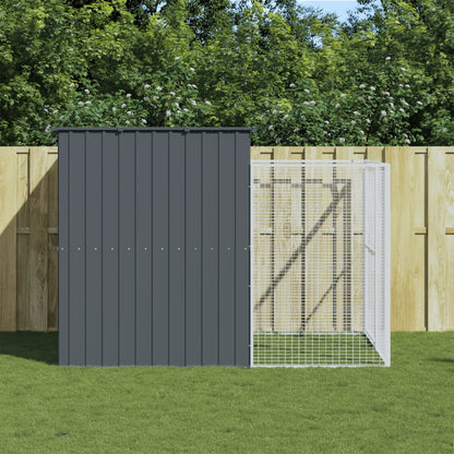vidaXL Dog House Outdoor Dog Kennel Animal Cage with Roof Galvanized Steel-6