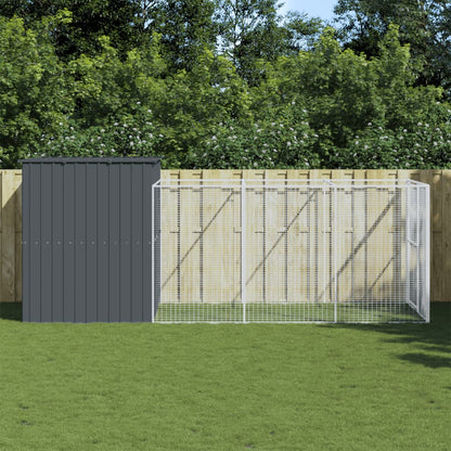 vidaXL Dog House Outdoor Dog Kennel Animal Cage with Roof Galvanized Steel-7