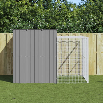 vidaXL Dog House Outdoor Dog Kennel Animal Cage with Roof Galvanized Steel-14