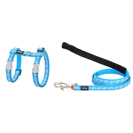 Dog Harness Red Dingo Flamingo Turquoise-0