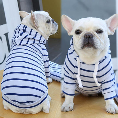 Striped Pet Dog Cat Hoodie Sweater - Stylish And Cozy Apparel For Your Furry Friend-2