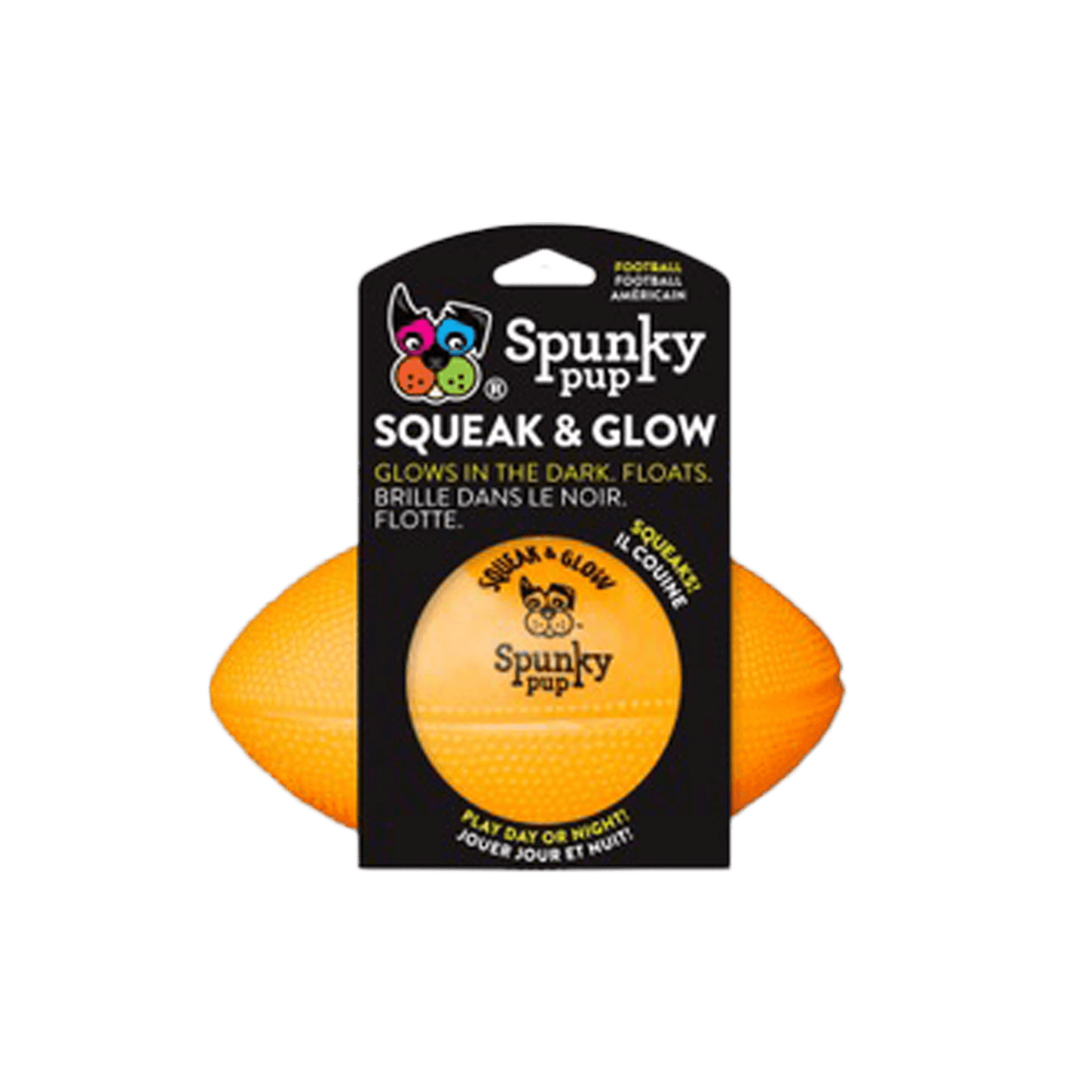Squeak & Glow Football - Spunky Pup-2