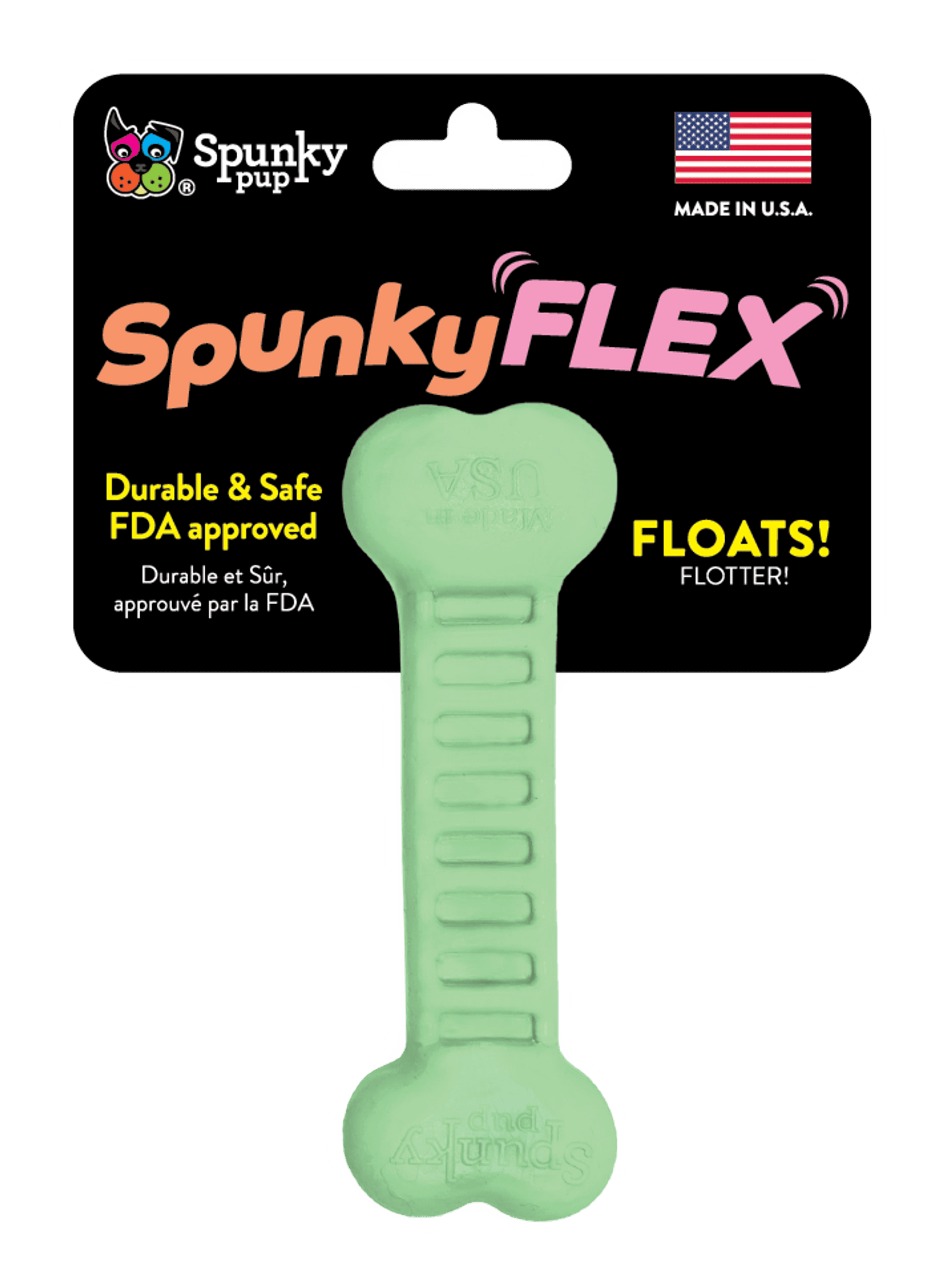 SpunkyFLEX Durable and Flexible Dog Bone Toy - Made in USA-1