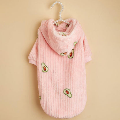 Fashionable Pet Avocado Print Hoodie For Cats And Dogs-3