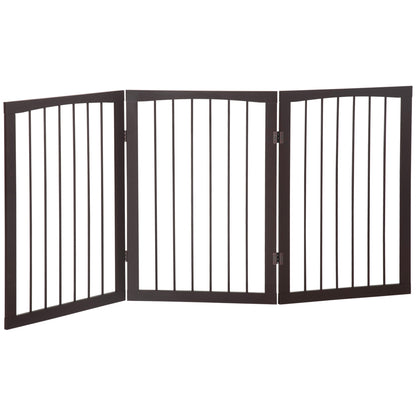 Folding 3 Panel Pet Gate Wooden Foldable Dog Fence Indoor Free Standing Safety Gate Portable Separation Pet Barrier Guard-0