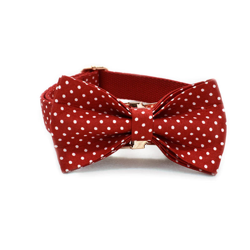Ruby Dog Collar, Dog Collar & Dog Bowtie (Set) – by The Paw Co.-6