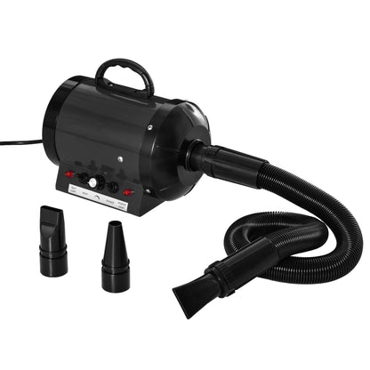 2800W Dog Hair Dryer Pet Grooming Blaster Water Blower Dryer w/ 3 Nozzles, Black-0