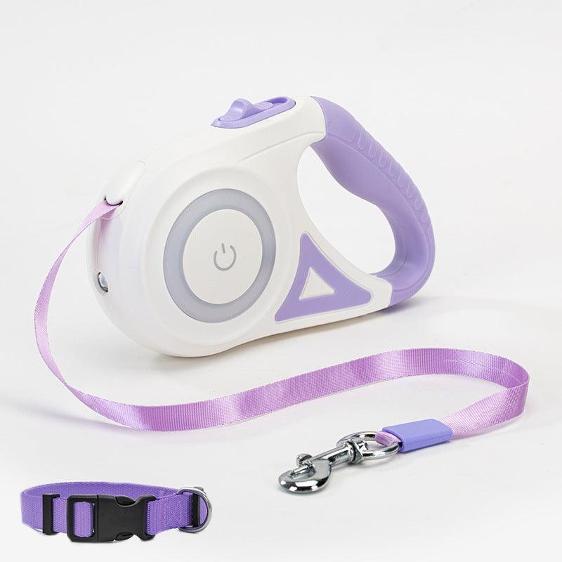 Automatic Pet Dog Cat Traction Rope With Retractable Leash And Collar-1