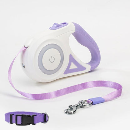 Automatic Pet Dog Cat Traction Rope With Retractable Leash And Collar-1