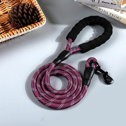 Nightglow Reflective Round Rope Dog Leash-2
