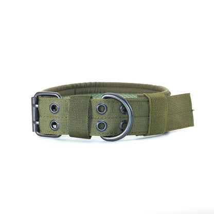 Stylish Striped Canvas Dog Collar For Medium And Large Dogs-1