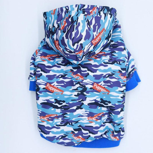 Camouflage Print Pet Hoodie: Stylish Two-Legged Pet Outfit-0