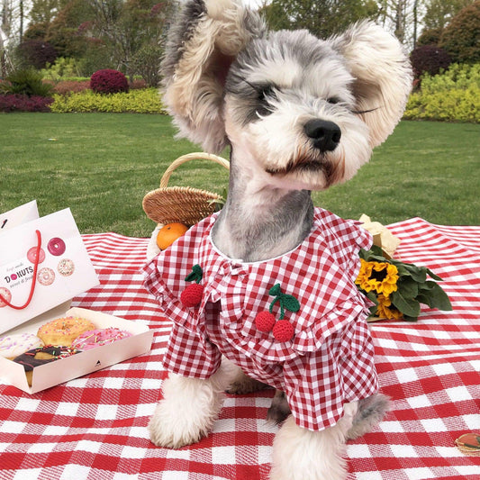 Checkered Summer Dog Shirt: Stylish And Breathable For Small Dogs-0
