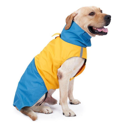 Colorblock Reflective Dog Raincoat - Waterproof Pet Jacket-1