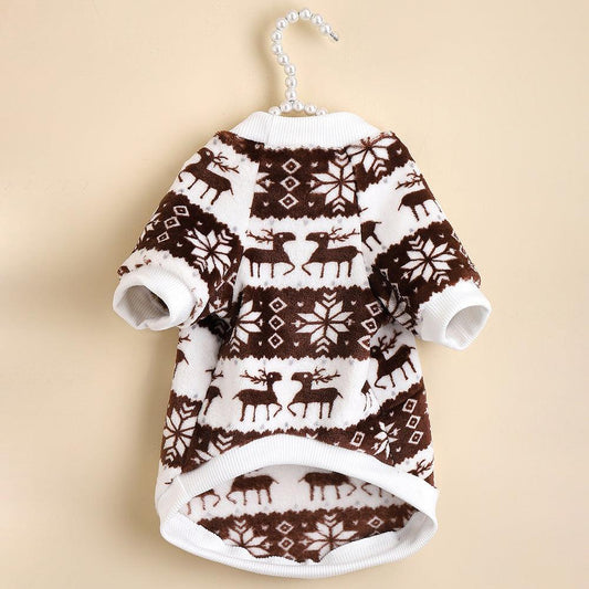 Cozy Festive Pet Sweater: Plush And Stylish Christmas T-Shirt-0