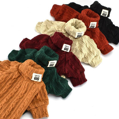 Cozy Knitted Turtleneck Sweater For Pets - Winter Warmth For Dogs And Cats-0