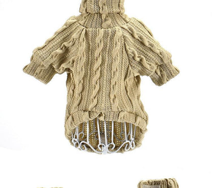 Cozy Knitted Turtleneck Sweater For Pets - Winter Warmth For Dogs And Cats-1