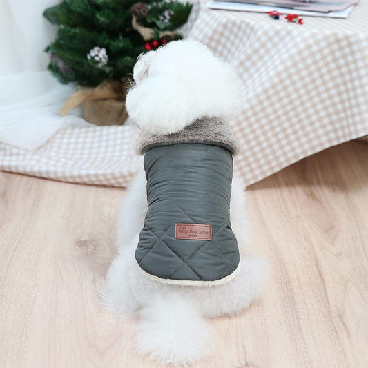 Cozy Quilted Pomeranian Pet Jacket-0