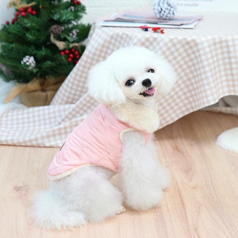 Cozy Quilted Pomeranian Pet Jacket-3