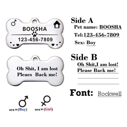 Custom Engraved Stainless Steel Pet Id Tag-2