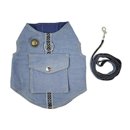 Denim Starry Sky Pet Vest Harness-6