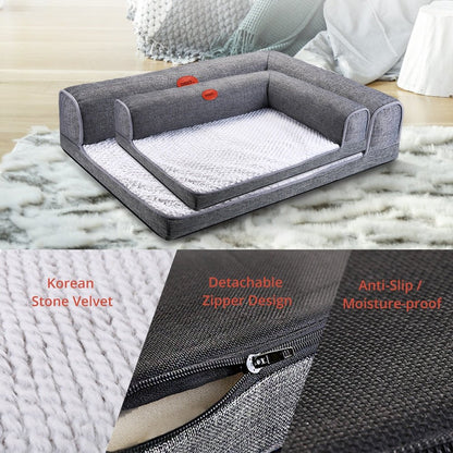 Dog Bed Soft Waterproof Cushion Sofa Cat House Warm Bed Puppy L Type Puppy Sleeping Hondenmand Mat Dog Supplies-1