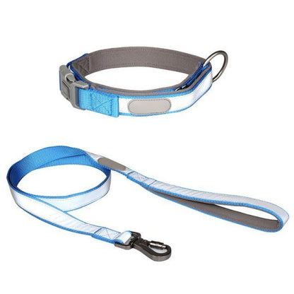 Dog Collars and leash Set Reflective Pet Dog Tag Collar Leash Lead For Small Medium Large Dogs Pitbull Bulldog Pugs-6