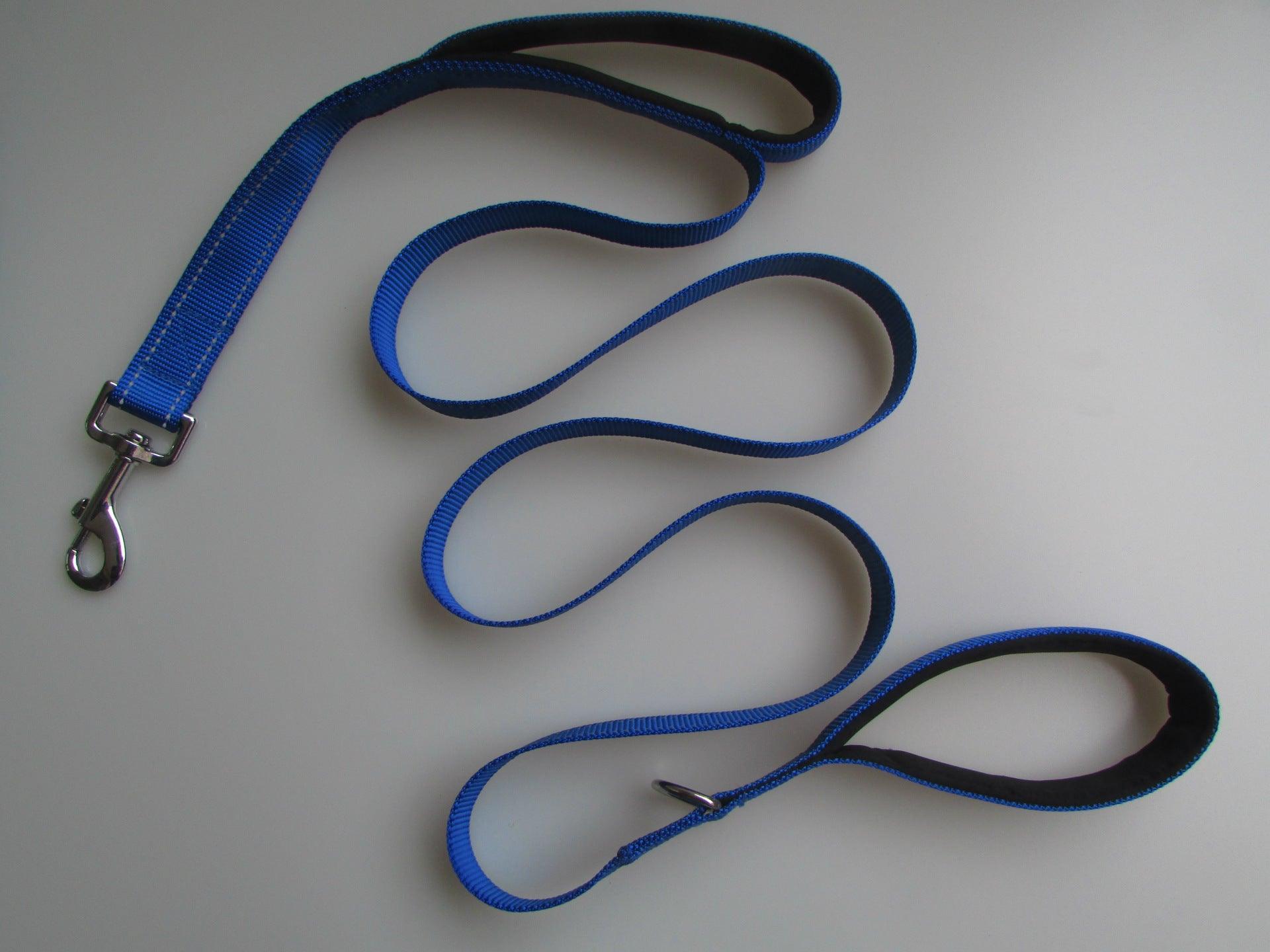 Double Distance Reflective Nylon Pet Leash With Metal Buckle And Handle-1
