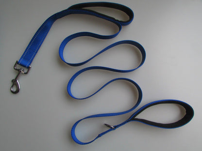 Double Distance Reflective Nylon Pet Leash With Metal Buckle And Handle-1