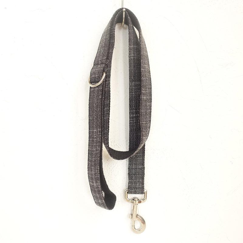 Thicken Soft Dog Collar Set - Elegant Black With Light Gold Accents-2
