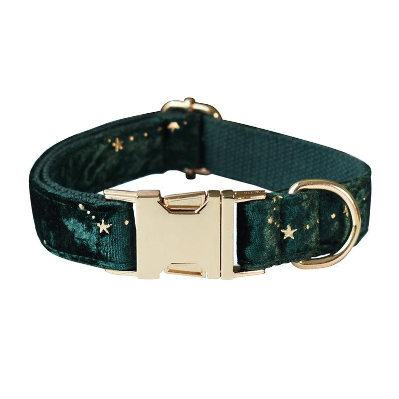 Green Star Fleece Pet Collar Bow Tie - Stylish And Comfortable Dog Accessory-3
