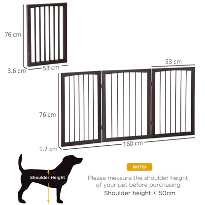 Folding 3 Panel Pet Gate Wooden Foldable Dog Fence Indoor Free Standing Safety Gate Portable Separation Pet Barrier Guard-2