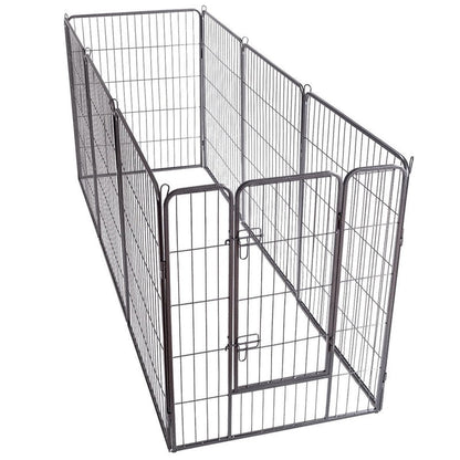 40" 8 Metal Panel Heavy Duty Pet Playpen Dog Fences Black Security Gate Supplies for Pets PS7067-1