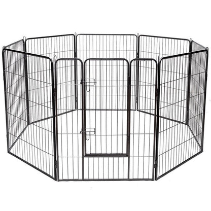 40" 8 Metal Panel Heavy Duty Pet Playpen Dog Fences Black Security Gate Supplies for Pets PS7067-5