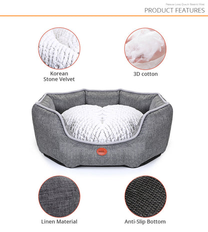 Soft Dog Bed Sleeping Gary Sofa Hondenmand Waterproof Cushion Mat For Pets Puppy Cat Cotton Pillow Pet Supplies-4